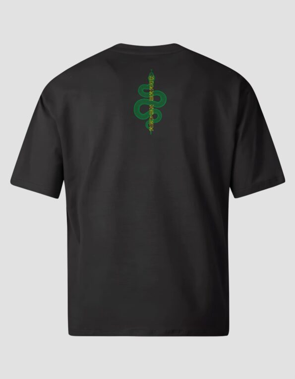 Чоловіча чорна футболка оверсайз "Green Snake" TMO-0001-3