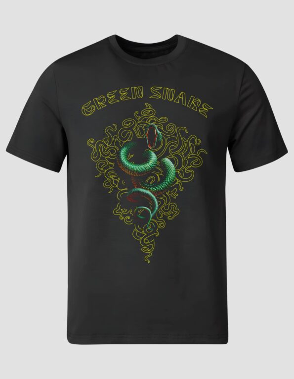 Футболка базова "Green Snake" чорна - 1