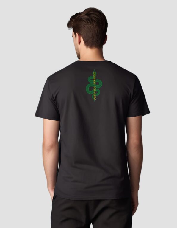 Футболка чоловіча базова "Green Snake" чорна TMB-0001-2