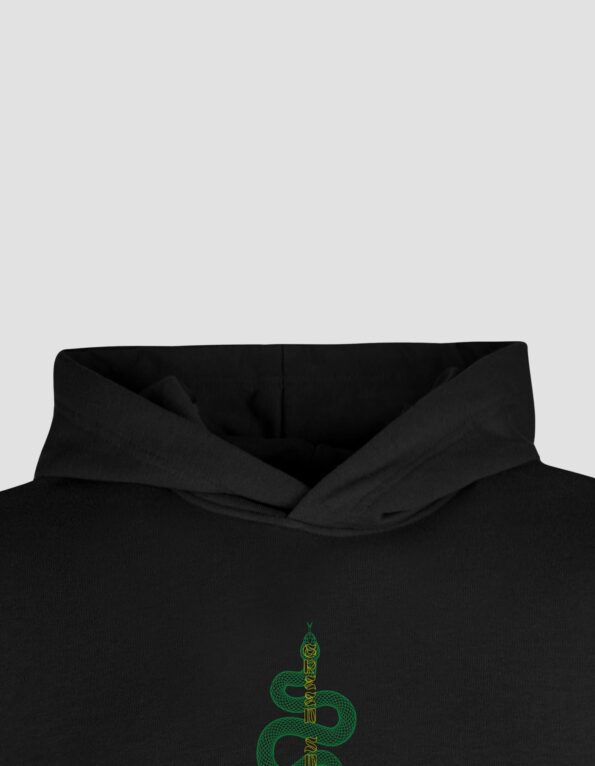 Худі жіноче оверсайз "Green Snake" чорне TWO-0001-5