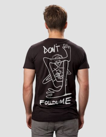 Футболка чоловіча преміум чорна "Don't follow me"