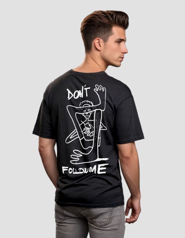 Чорна чоловіча футболка оверсайз "Don’t follow me"