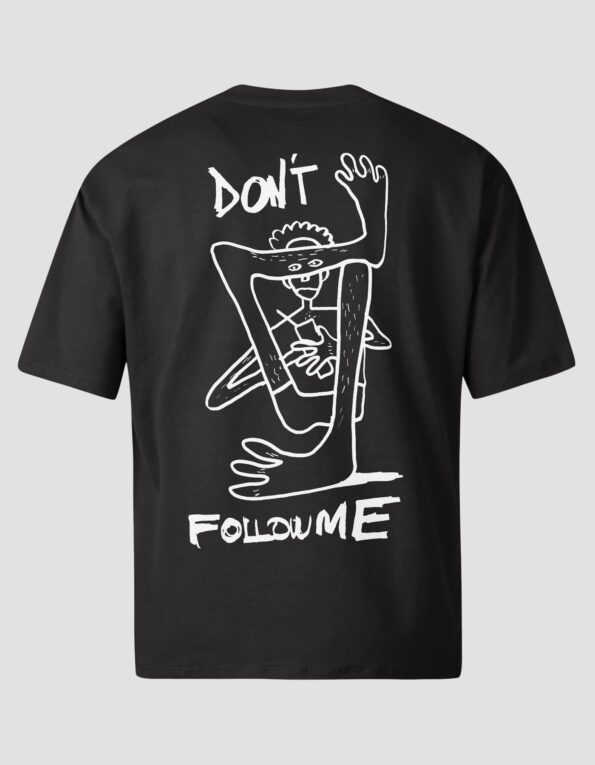 Чорна футболка унісекс оверсайз "Don’t follow me"