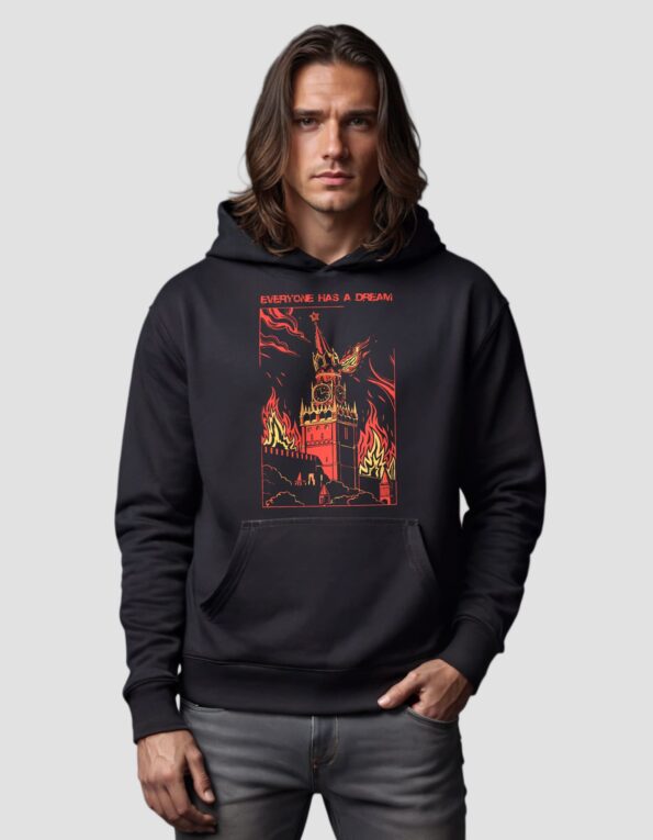 Худі чоловіче з начосом чорного кольору “Everyone has a dream”