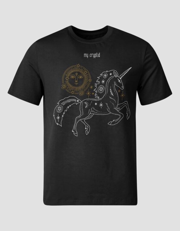 Базова унісекс футболка “Mystic Unicorn” чорного кольору